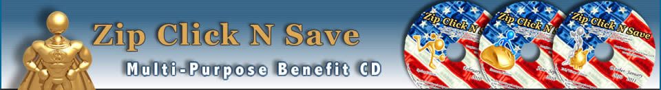 Web site header for Zip Click N Save